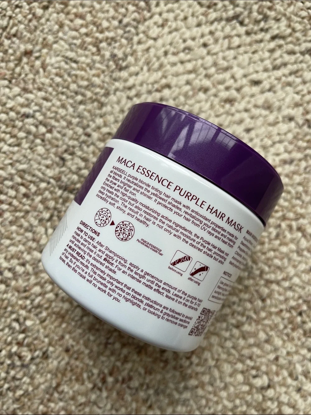 Karseell Maca power Purple Hair Mask